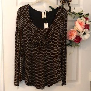 Anthropologie Meadow Rue Josalyn Diamond Tie Front